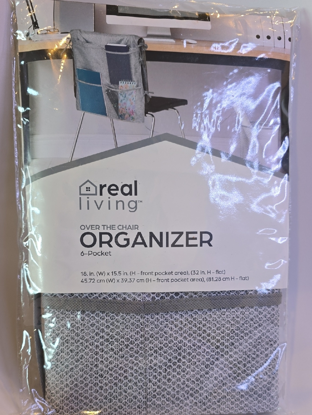Real Living Over-the-Chair 6-Pocket Organizer - Gray